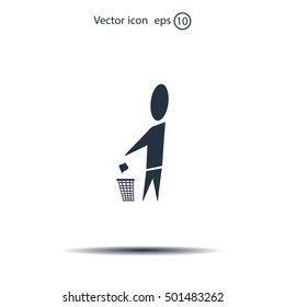 Trash bin icon great for any use. Vector EPS10.