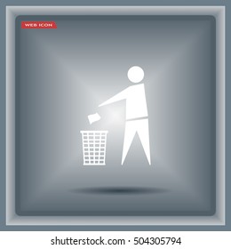 Trash bin icon great for any use. Vector EPS10.