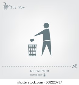 Trash bin icon great for any use. Vector EPS10.