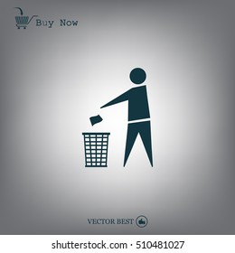 Trash bin icon great for any use. Vector EPS10.