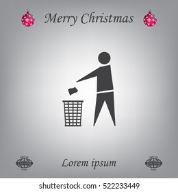 Trash bin icon great for any use. Vector EPS10.