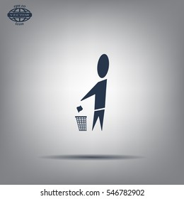 Trash bin icon great for any use. Vector EPS10.