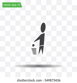 Trash bin icon great for any use. Vector EPS10.