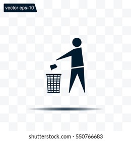 Trash bin icon great for any use. Vector EPS10.