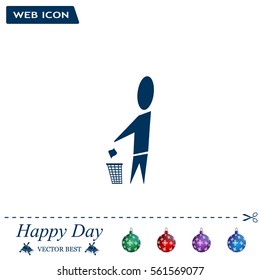 Trash bin icon great for any use. Vector EPS10.