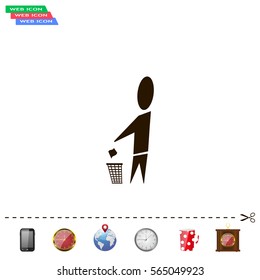 Trash bin icon great for any use. Vector EPS10.