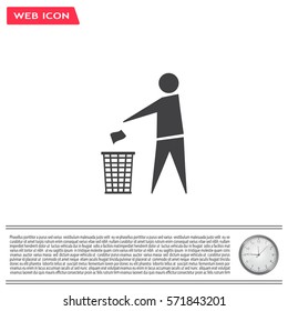 Trash bin icon great for any use. Vector EPS10.