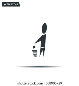 Trash bin icon great for any use. Vector EPS10.