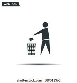Trash bin icon great for any use. Vector EPS10.