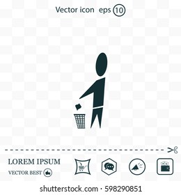 Trash bin icon great for any use. Vector EPS10.