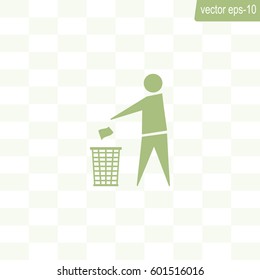 Trash bin icon great for any use. Vector EPS10.