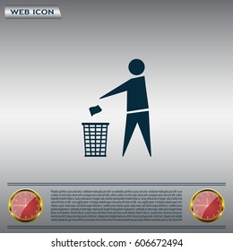 Trash bin icon great for any use. Vector EPS10.