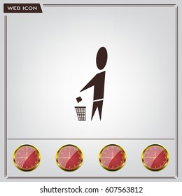 Trash bin icon great for any use. Vector EPS10.
