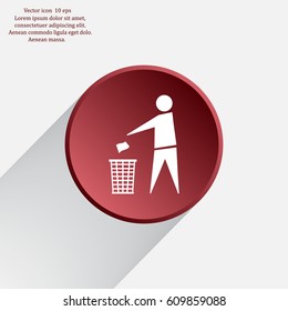 Trash bin icon great for any use. Vector EPS10.