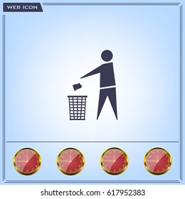 Trash bin icon great for any use. Vector EPS10.
