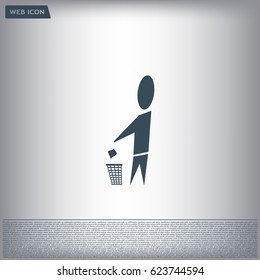 Trash bin icon great for any use. Vector EPS10.
