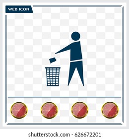 Trash bin icon great for any use. Vector EPS10.