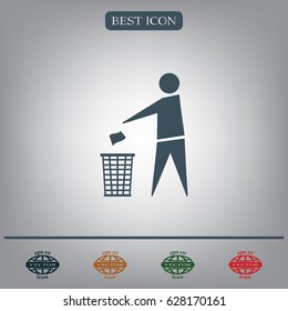 Trash bin icon great for any use. Vector EPS10.