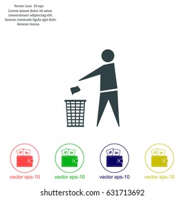Trash bin icon great for any use. Vector EPS10.