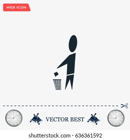 Trash bin icon great for any use. Vector EPS10.