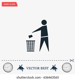 Trash bin icon great for any use. Vector EPS10.