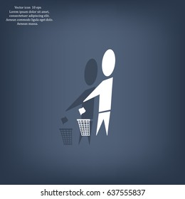 Trash bin icon great for any use. Vector EPS10.