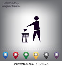 Trash bin icon great for any use. Vector EPS10.