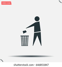Trash bin icon great for any use. Vector EPS10.