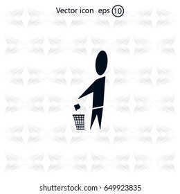 Trash bin icon great for any use. Vector EPS10.