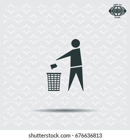 Trash bin icon great for any use. Vector EPS10.