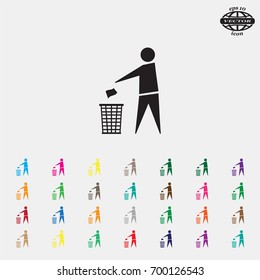 Trash bin icon great for any use. Vector EPS10.
