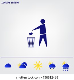 Trash bin icon great for any use. Vector EPS10.