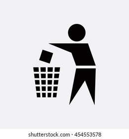 Trash bin icon illustration isolated vector sign symbol