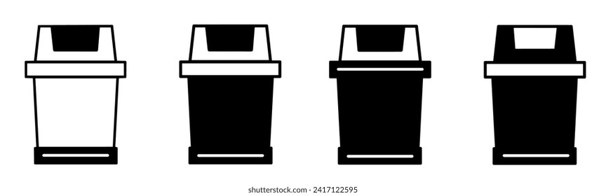 Trash bin icon illustration template. Stock vector.