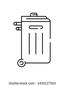 Trash Bin icon illustration vector for building sign/symbol