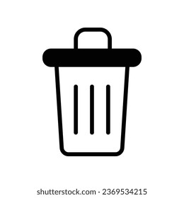 Icono de Papelera de corte aislar ilustración de fondo blanco.