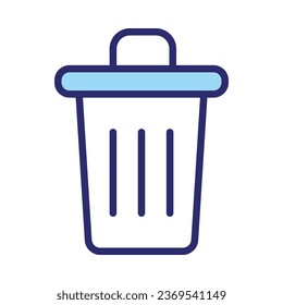 Trash Bin icon isolate white background stock illustration.
