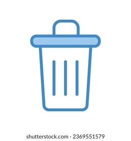 Trash Bin icon isolate white background stock illustration.