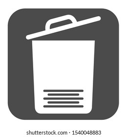 Trash bin icon isolated. Flat design vector illustration.