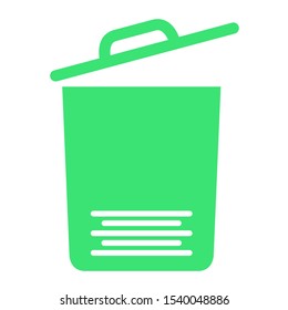 Trash bin icon isolated. Flat design vector illustration.