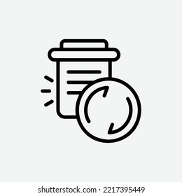  trash bin icon, isolated Urban outline icon in light grey background, perfect for website, blog, logo, graphic design, social media, UI, mobile app