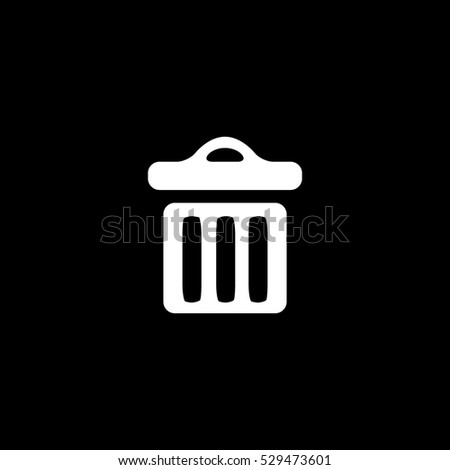 trash bin icon, isolated, white background