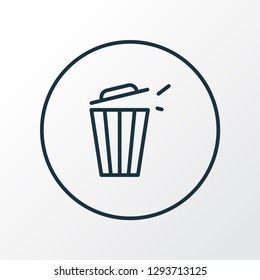 Trash bin icon line symbol. Premium quality isolated trashcan element in trendy style.
