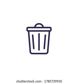 Trash bin icon, line vector