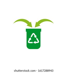 Trash bin icon logo design inspiration vector illustration template