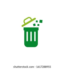 Trash bin icon logo design inspiration vector illustration template