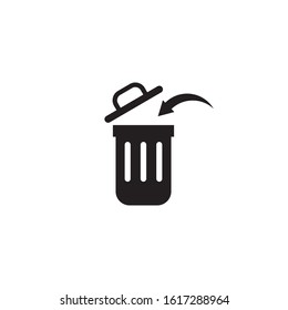 Trash bin icon logo design inspiration vector illustration template