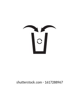Trash bin icon logo design inspiration vector illustration template