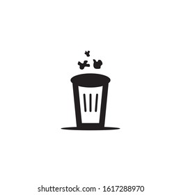 Trash bin icon logo design inspiration vector illustration template