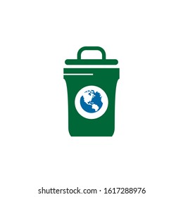 Trash bin icon logo design inspiration vector illustration template